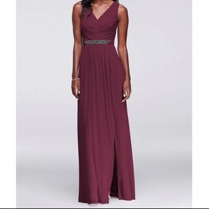 David's Bridal long dress, size 4, Wine color